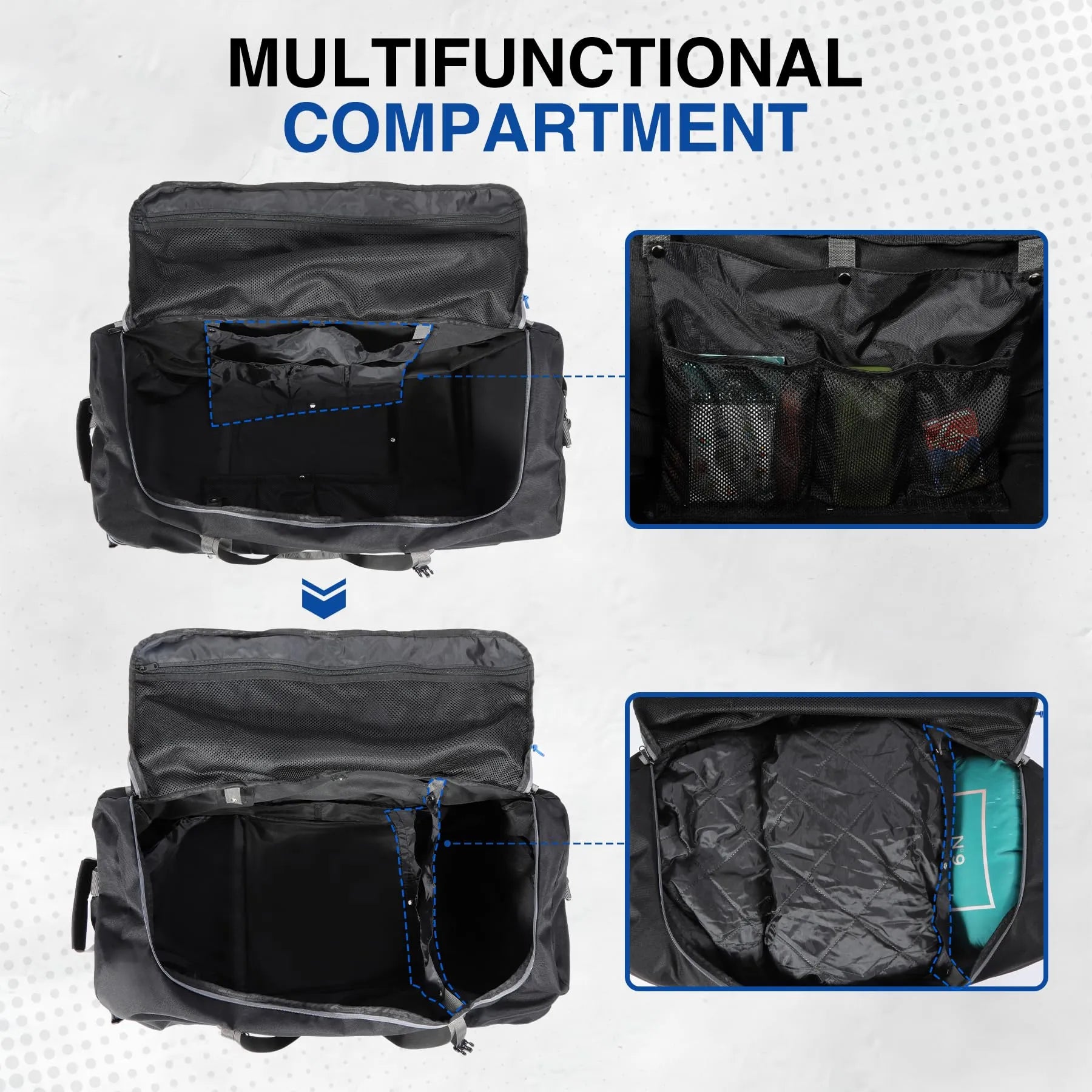 Sac de voyage pliable à roulettes 85/120 L 