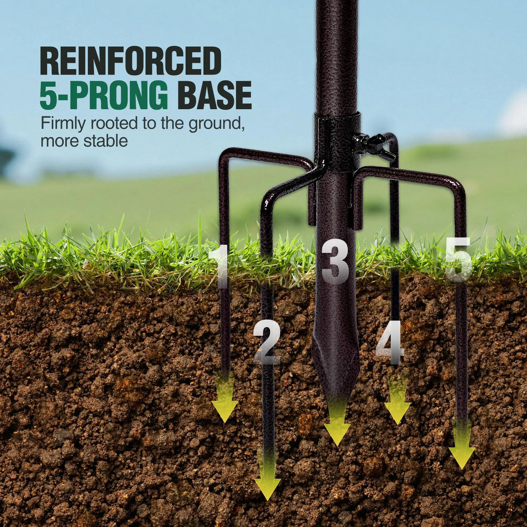 69" L Bird Feeding Station with 4 Feeder Hanging Poles, Wild Bird Feeder Stand Pole for Outside, Multi Feeder Pole Stand Kit for Attracting Wild Birds