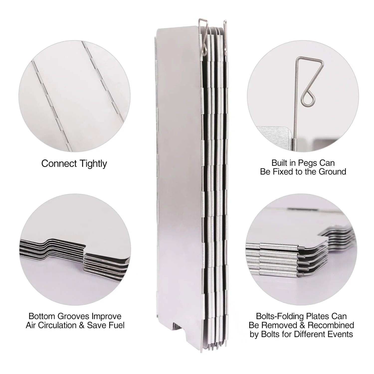 Aluminum Folding Stove Windscreen for Camping