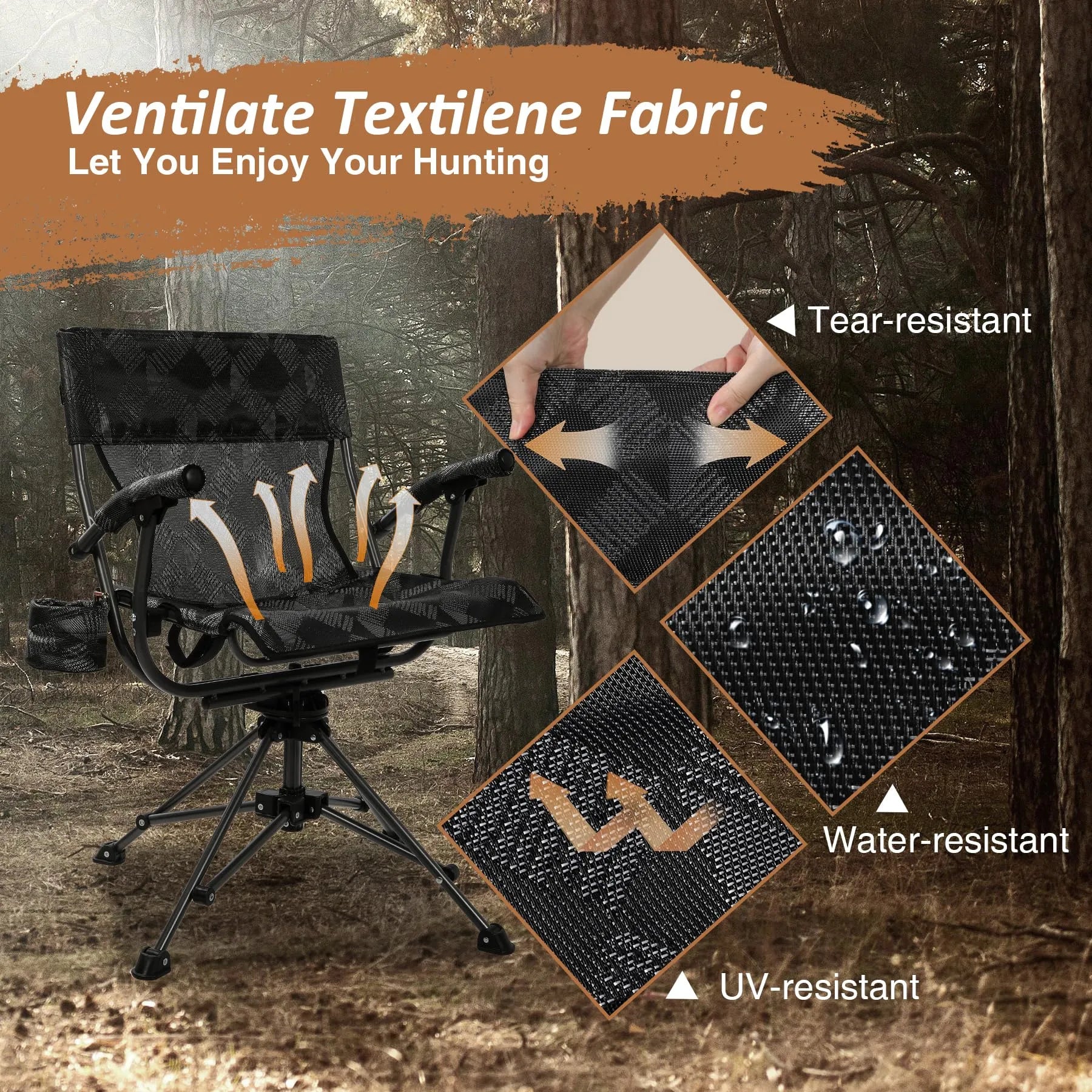 360° Swivel Hunting Chair for Blinds