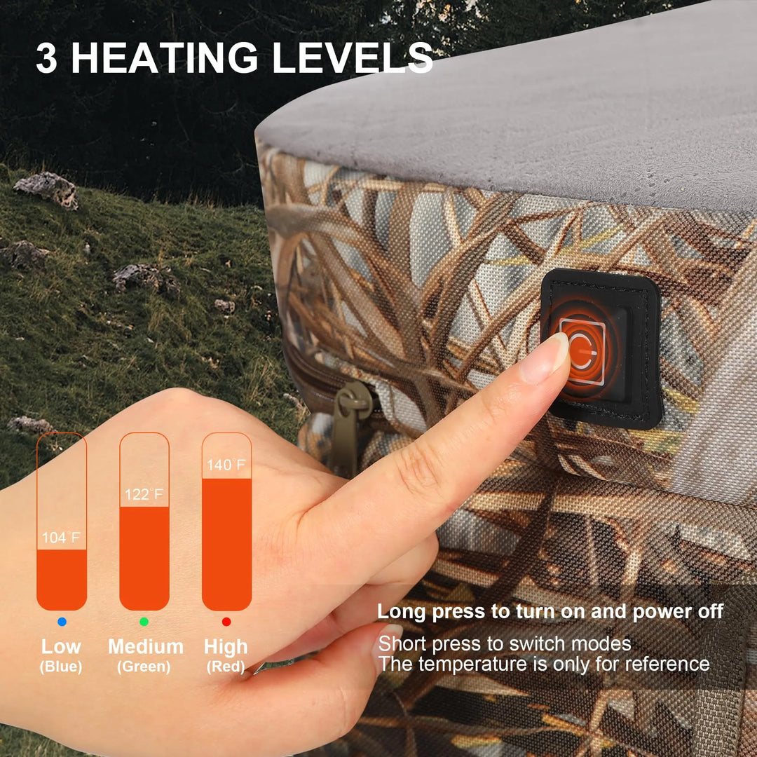 Waterproof Heated Seat Cushion with 3 Heat Levels