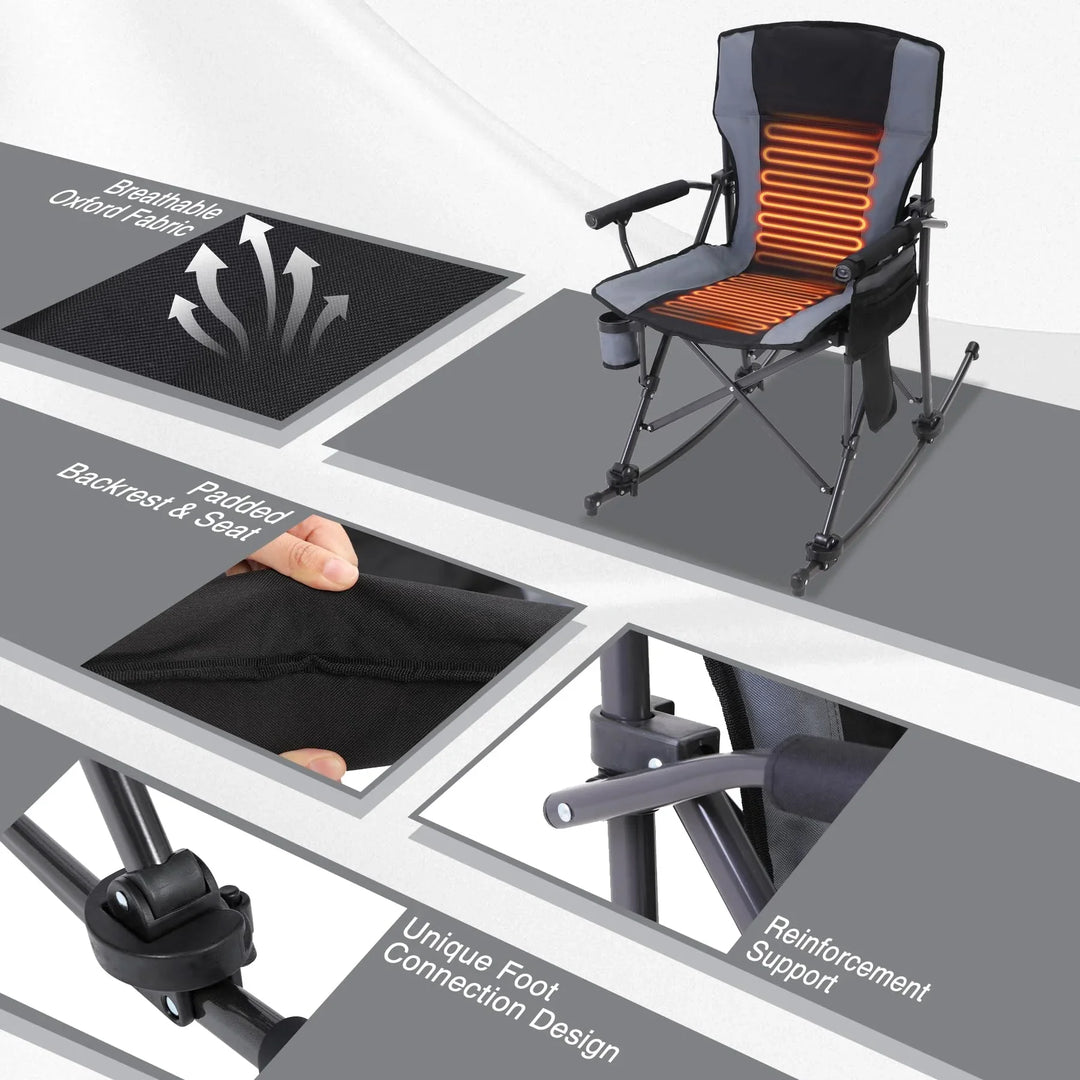Oversized Folding Camping Chair for Adults Heavy Duty 250/300/330lb, Sturdy Steel Frame Outdoor Camp Chairs Portable Lawn Chair with High Back and Cup Holder