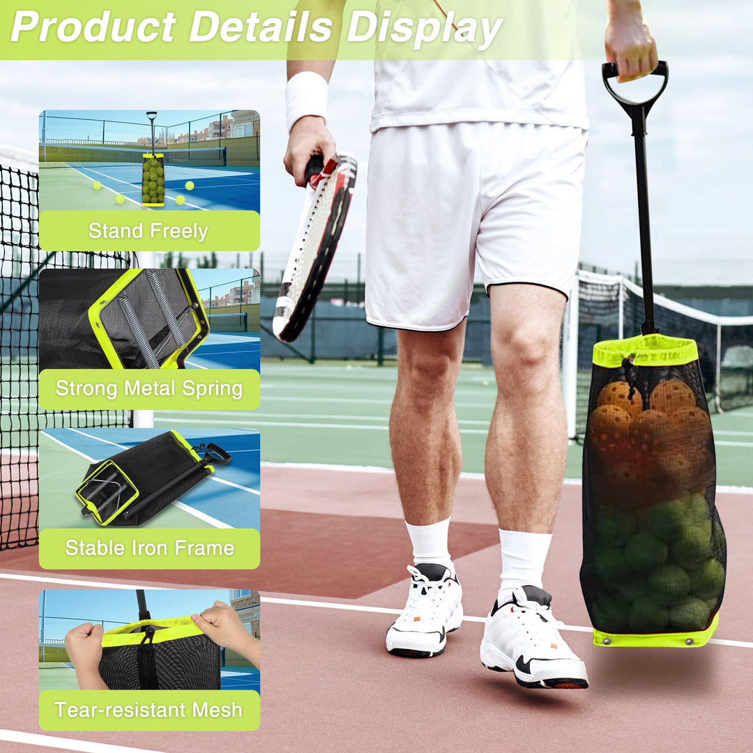 Tennis & Pickleball Ball Hopper – Green Black