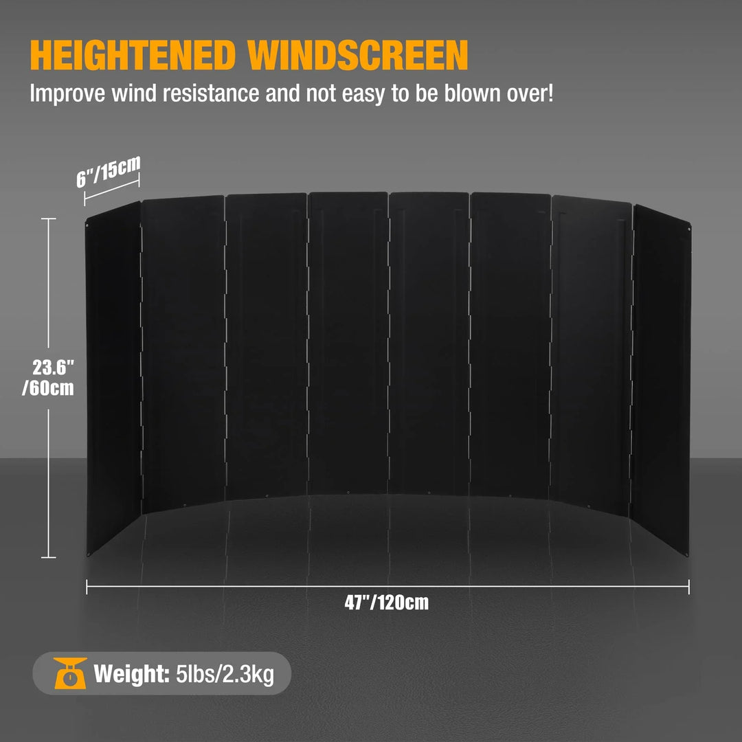 Extra Tall 8-Plate Stove Windscreen