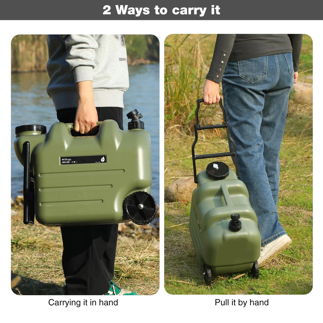 7.4 Gal Water Container with Wheels & Folding Handle