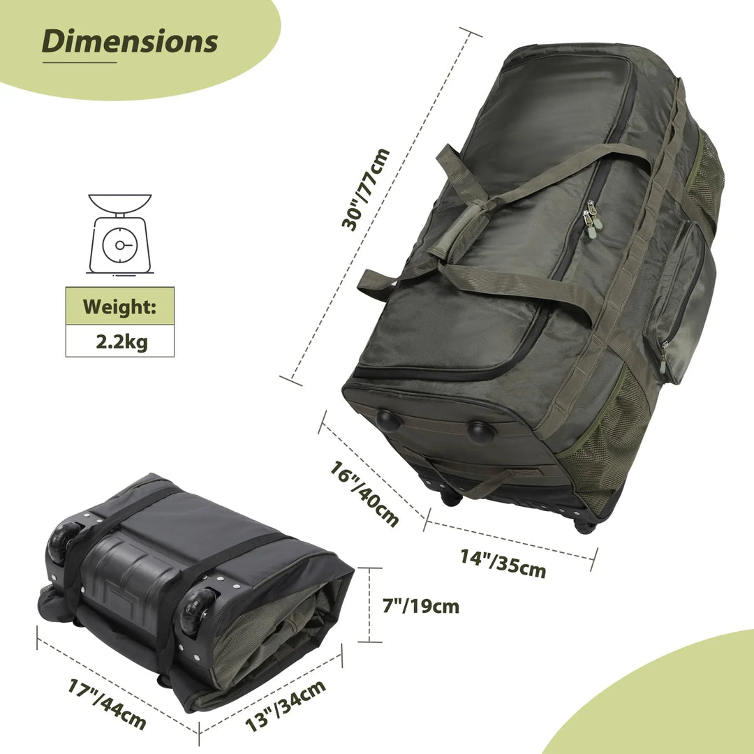 100 L Foldable Duffle Bag with Wheels, Large Travel Duffel Bag