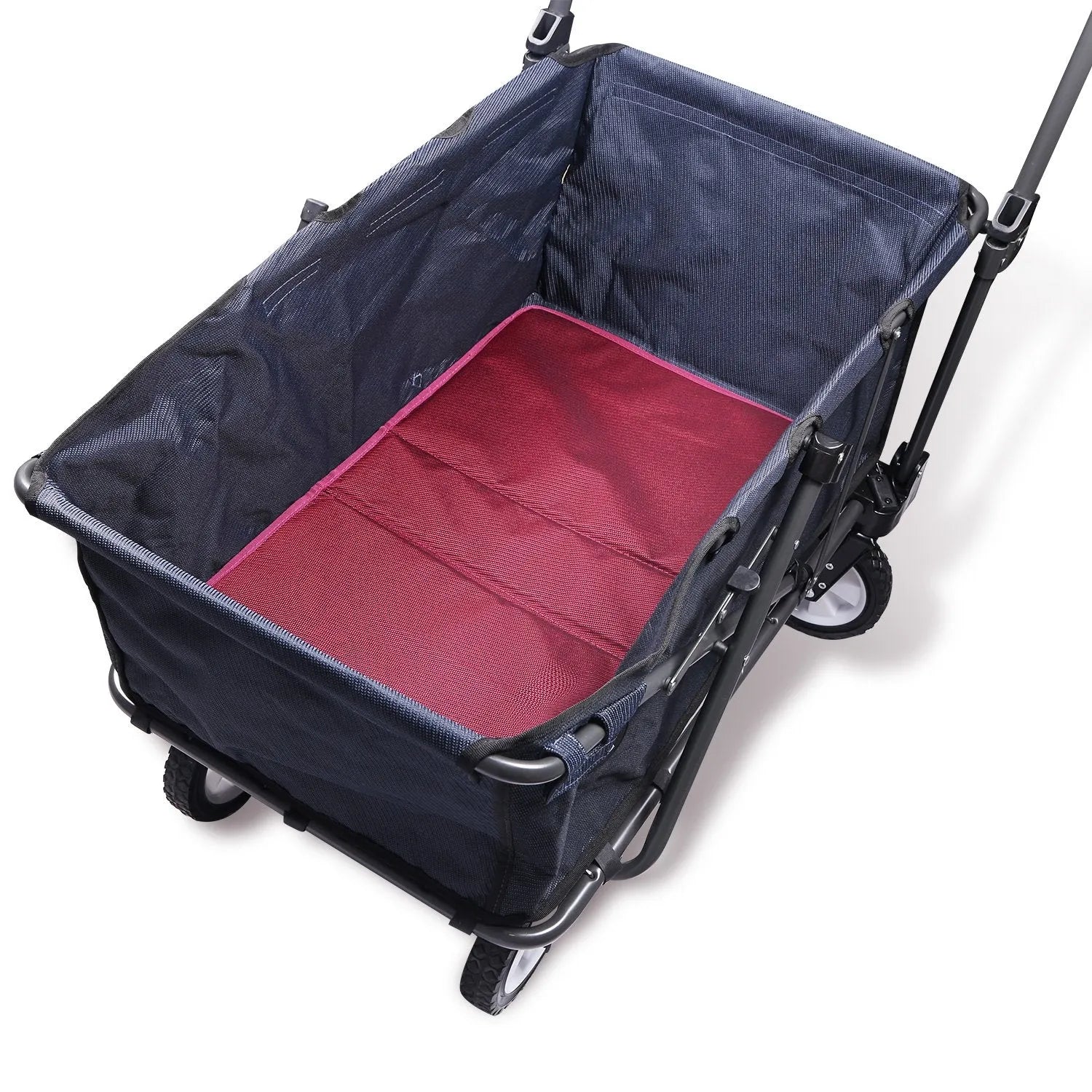 Collapsible Camping Utility Wagon Pad Lightweight 27.6''x16.5'', Wine Red