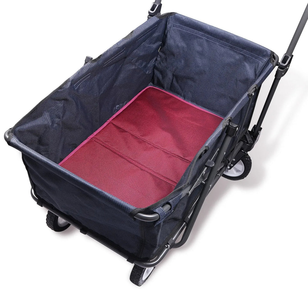 Collapsible Camping Utility Wagon Pad Lightweight 27.6''x16.5'', Wine Red