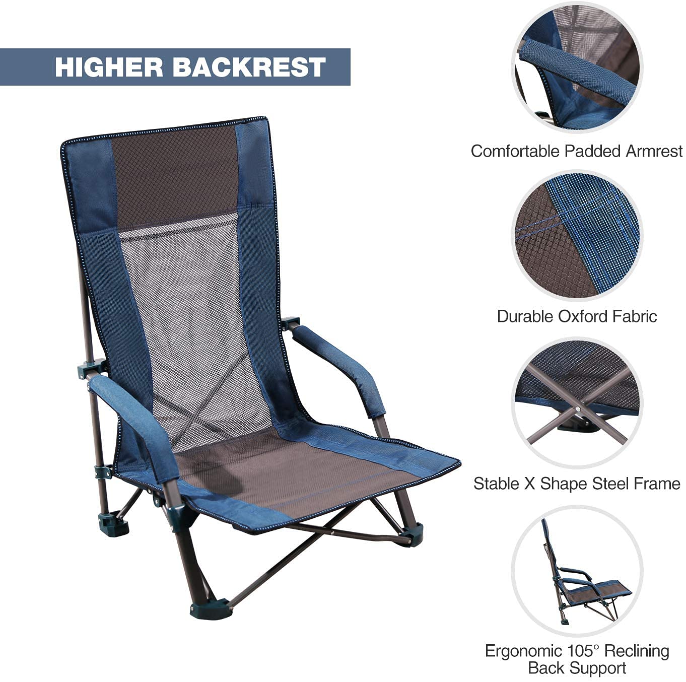High Back Low Profile Beach Chair