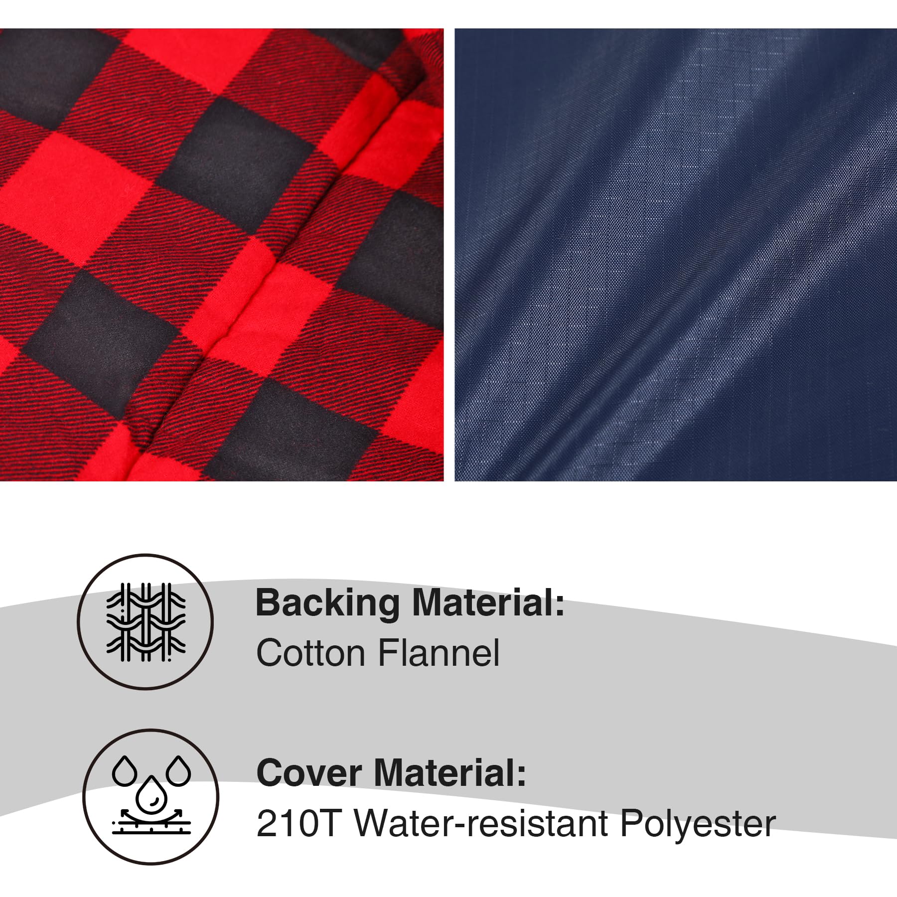 Wide Flannel Sleeping Bag with Detachable Hood