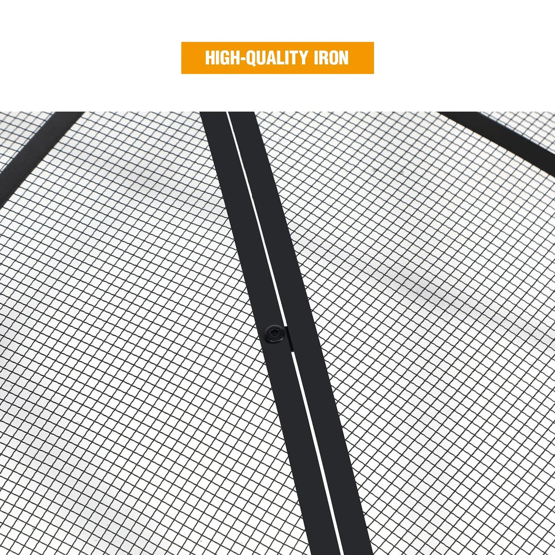 Fire Pit Spark Screen with Handle and Poker Outdoor Mesh Cover30"/36"