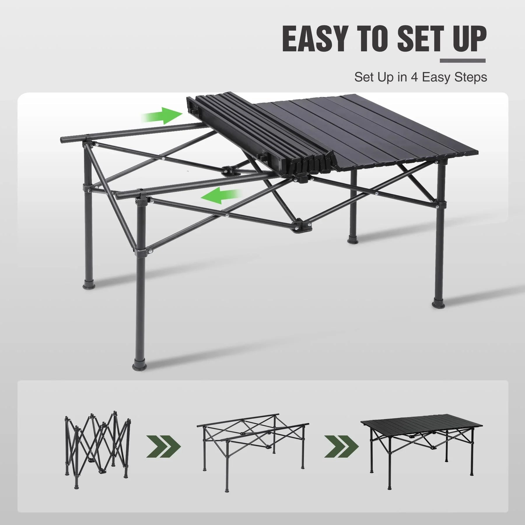 Table de camping enroulable et pliable 