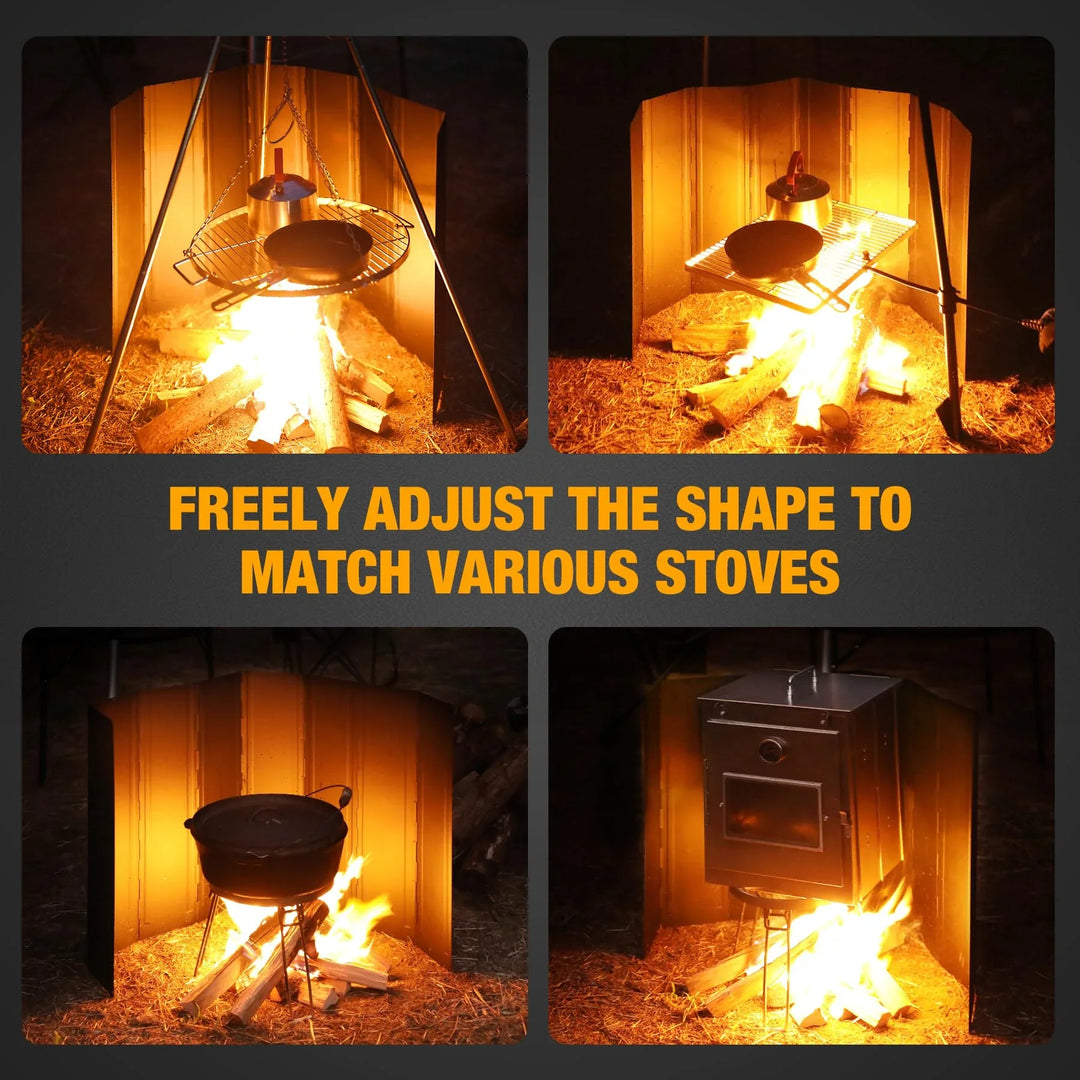 Extra Tall 8-Plate Stove Windscreen