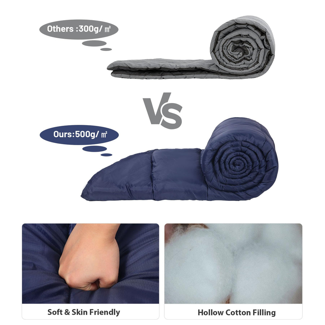 Wide Flannel Sleeping Bag with Detachable Hood