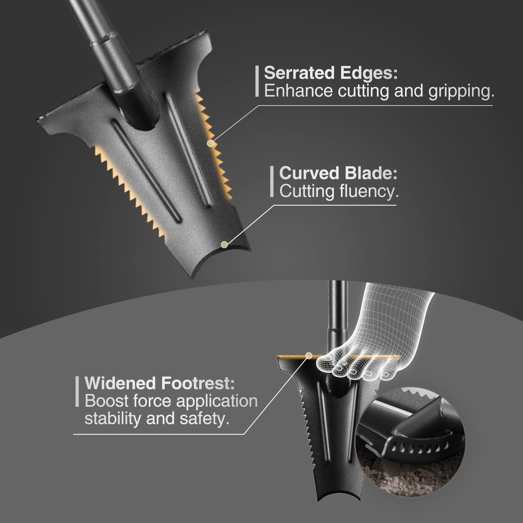 46" Serrated Metal Detecting Shovel