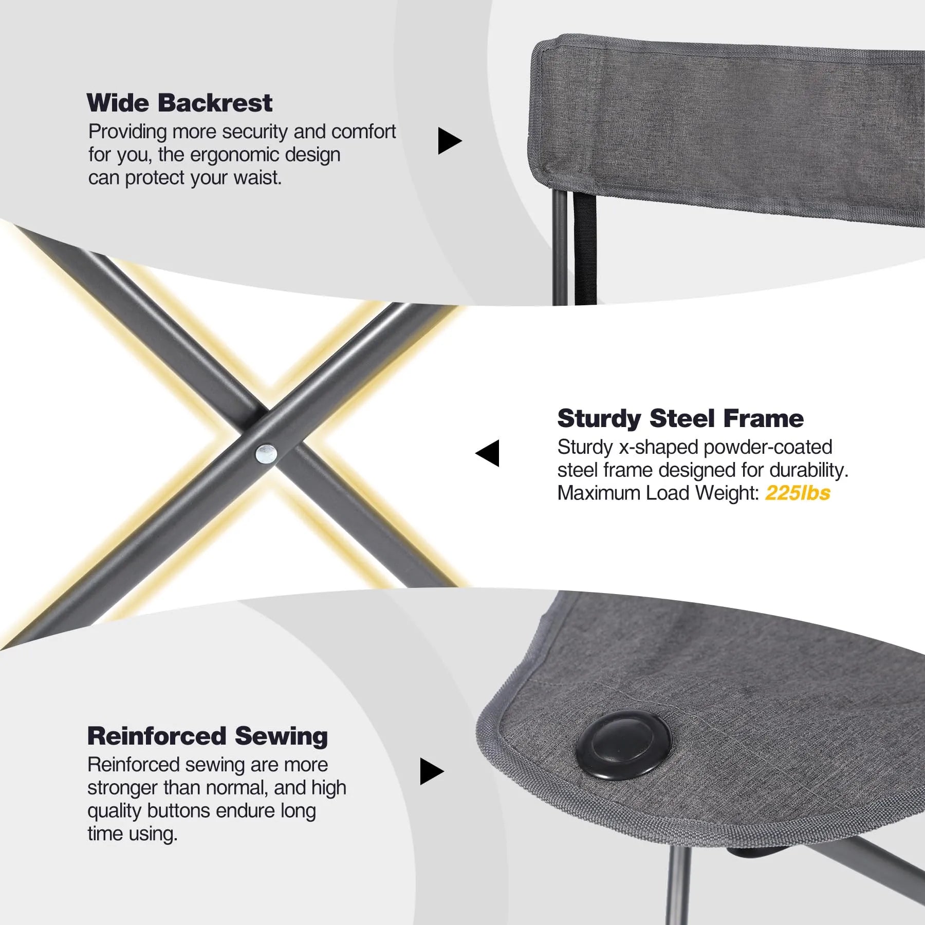 2 Pack Tripod Chairs for Adults
