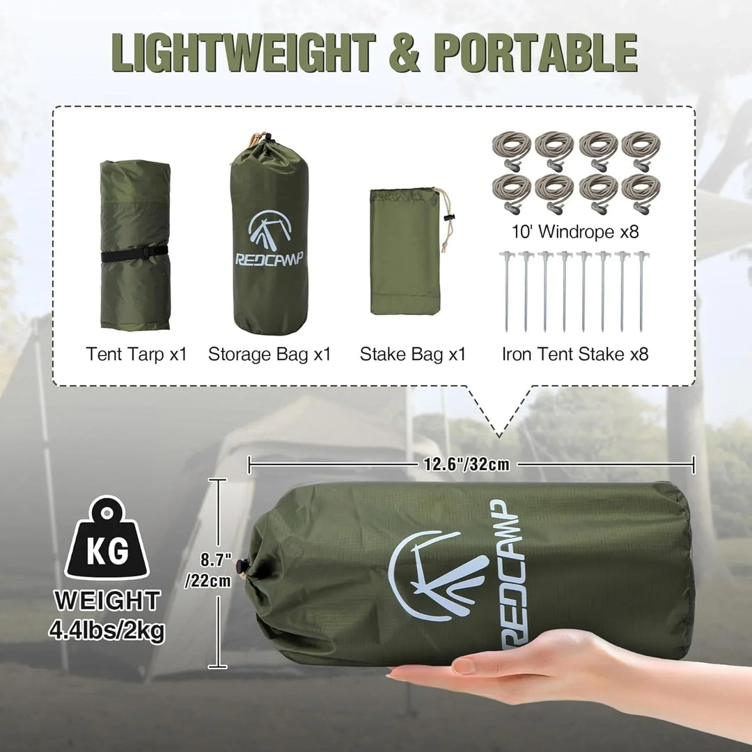 Bâche de camping imperméable 10 x 17 pieds 