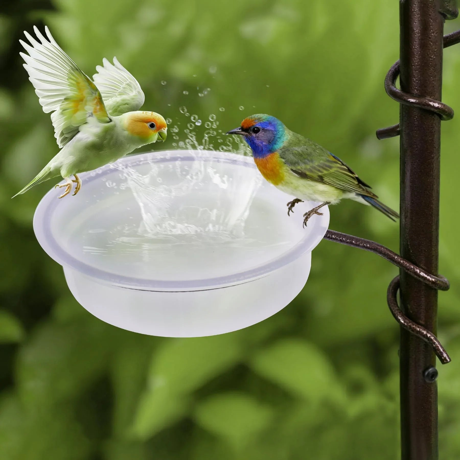 69" L Bird Feeding Station with 4 Feeder Hanging Poles, Wild Bird Feeder Stand Pole for Outside, Multi Feeder Pole Stand Kit for Attracting Wild Birds