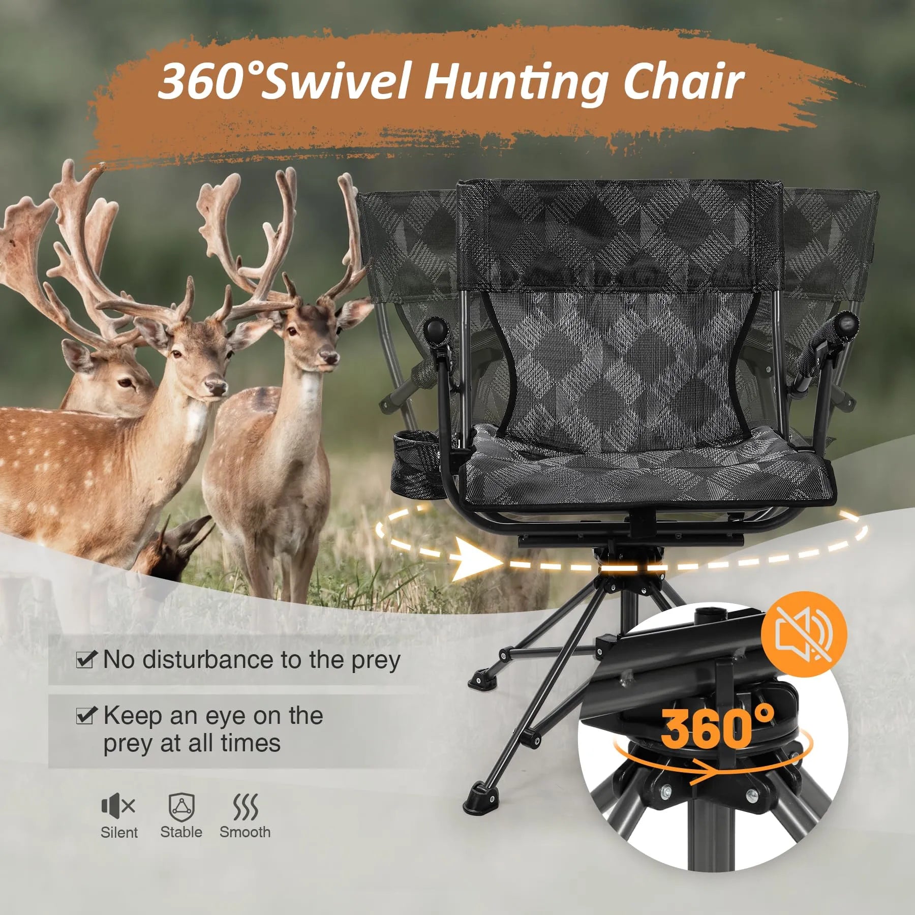 360° Swivel Hunting Chair for Blinds