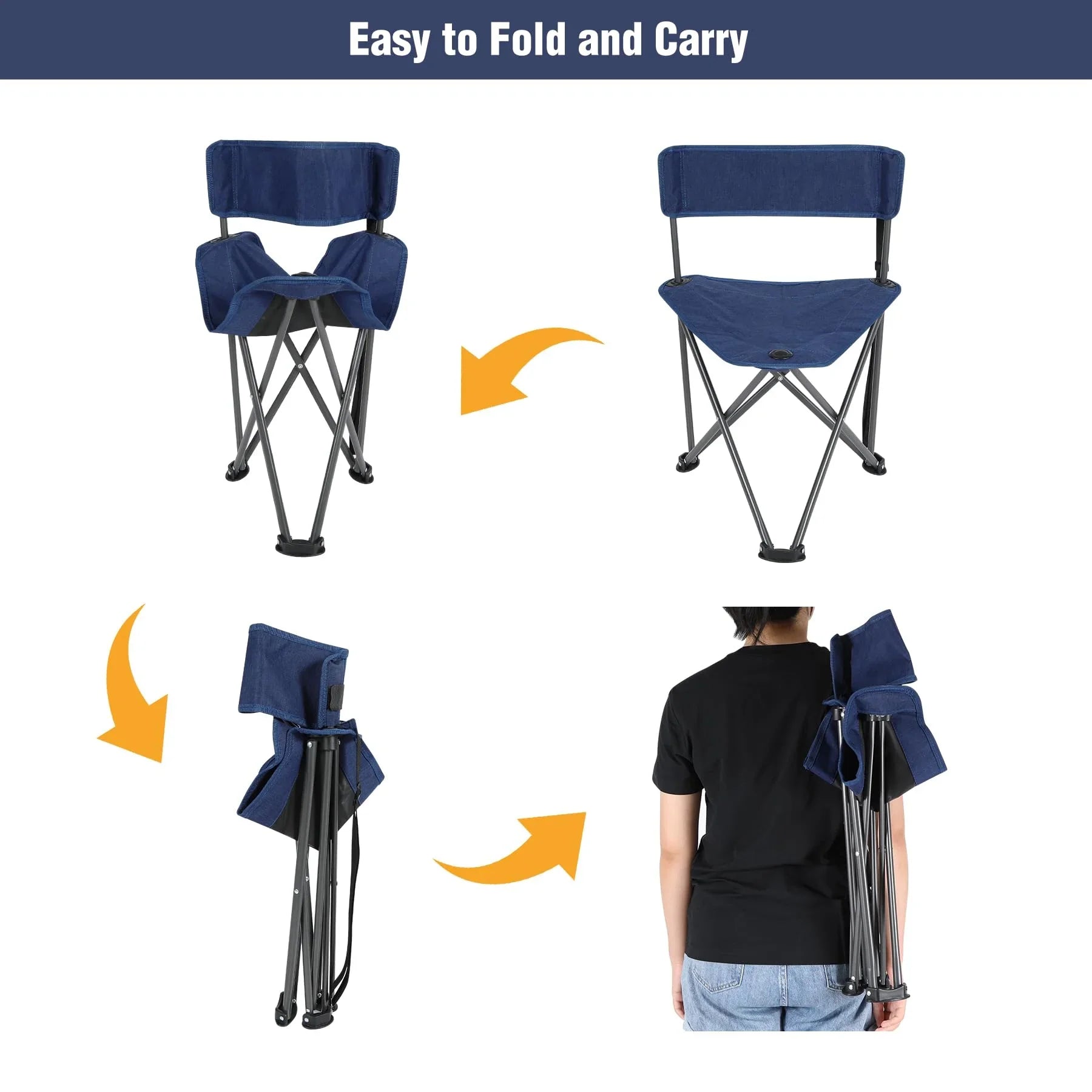 2 Pack Tripod Chairs for Adults