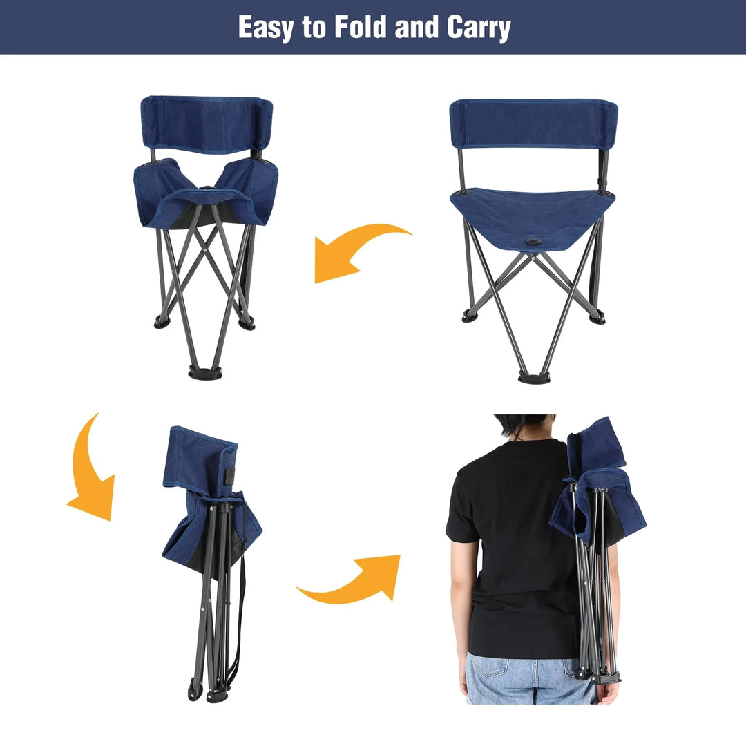 Lot de 2 chaises de camping à trépied 