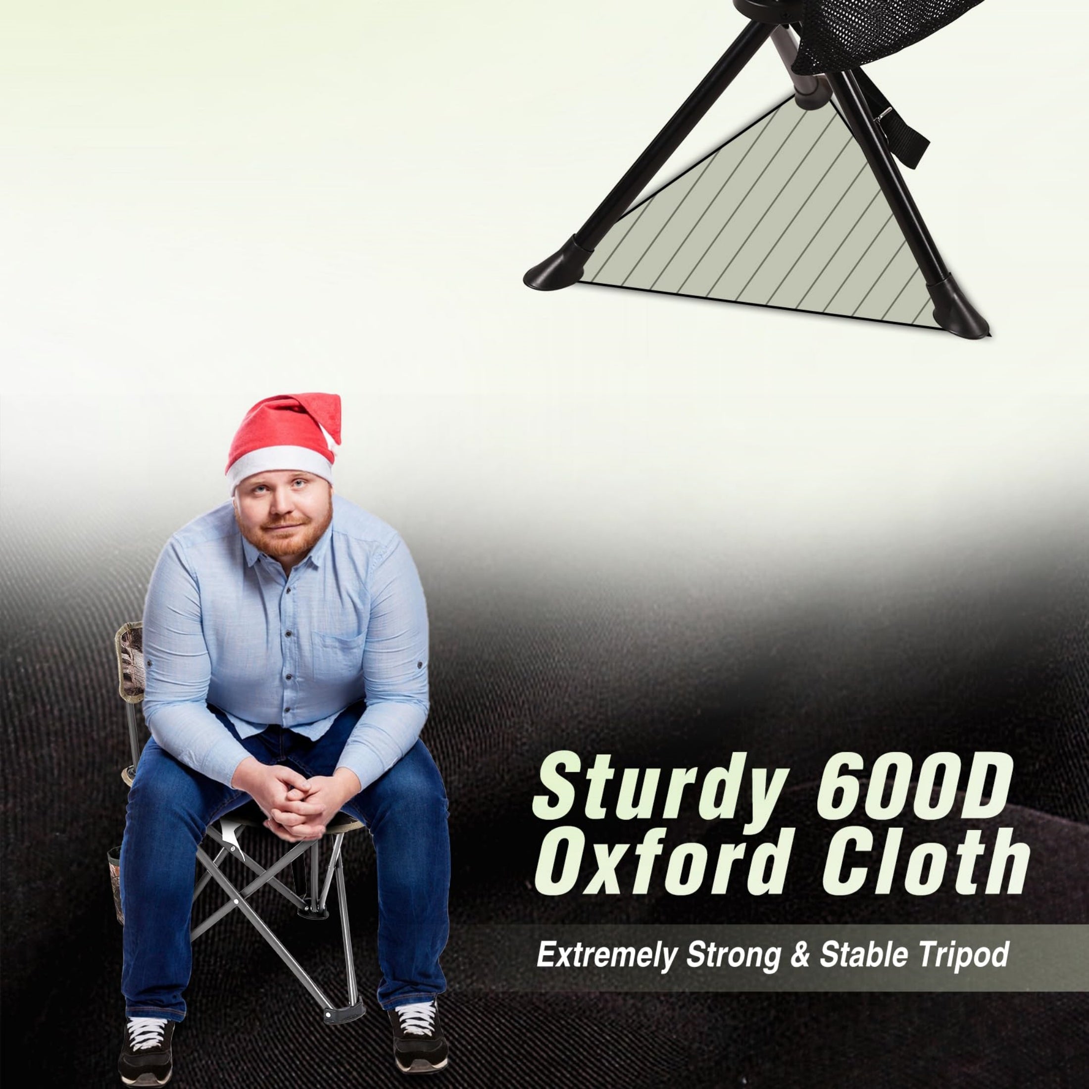 REDCAMP Lightweight Folding Tripod Stool for Hunting and Camping