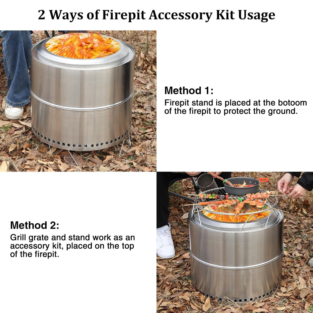 Stainless Steel Fire Pit Accessory Kit