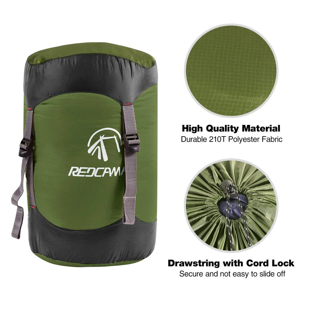 Nylon Compression Stuff Sack, 10L/17L/27L/40L Lightweight Sleeping Bag Compression Sack Great for Backpacking, Hiking and Camping,Blue/Yellow/Army Green