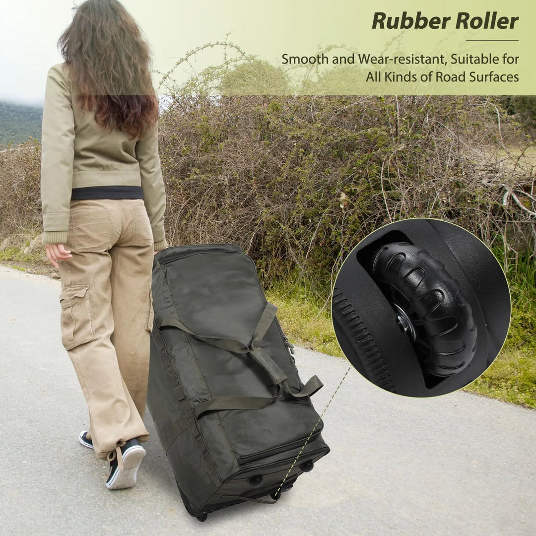 100 L Foldable Duffle Bag with Wheels, Large Travel Duffel Bag