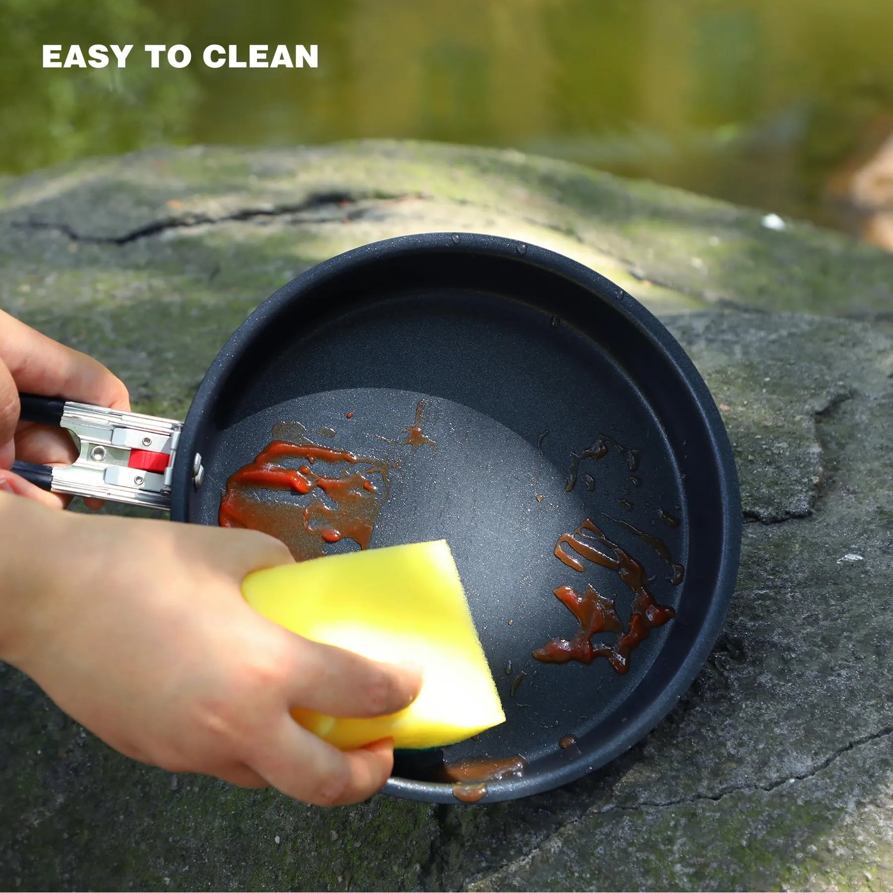 Camping Cookware Mess Kit with Folding Handle