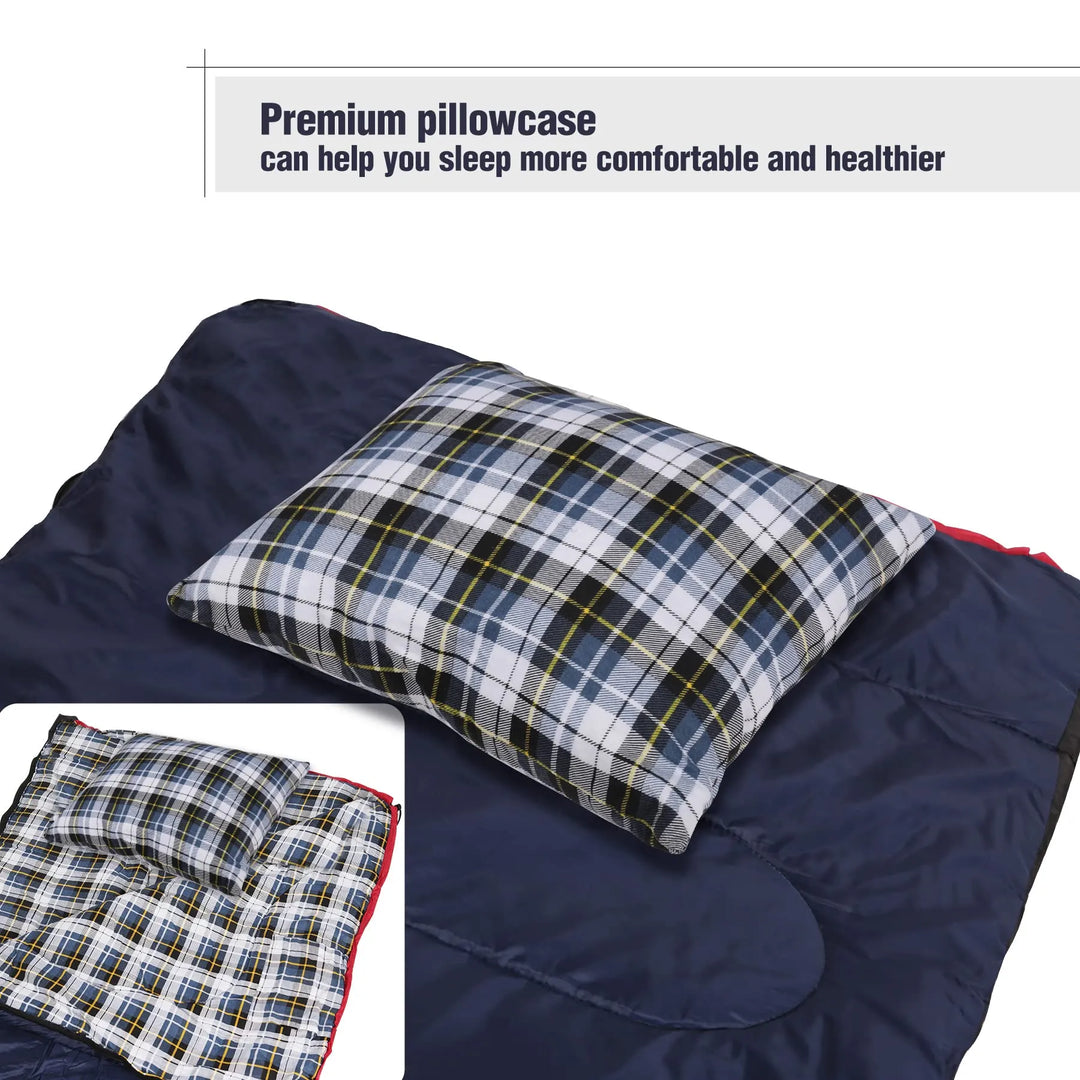 Small Camping Pillow Lightweight and Compressible, Flannel Travel Pillow with Removable Pillow Cover