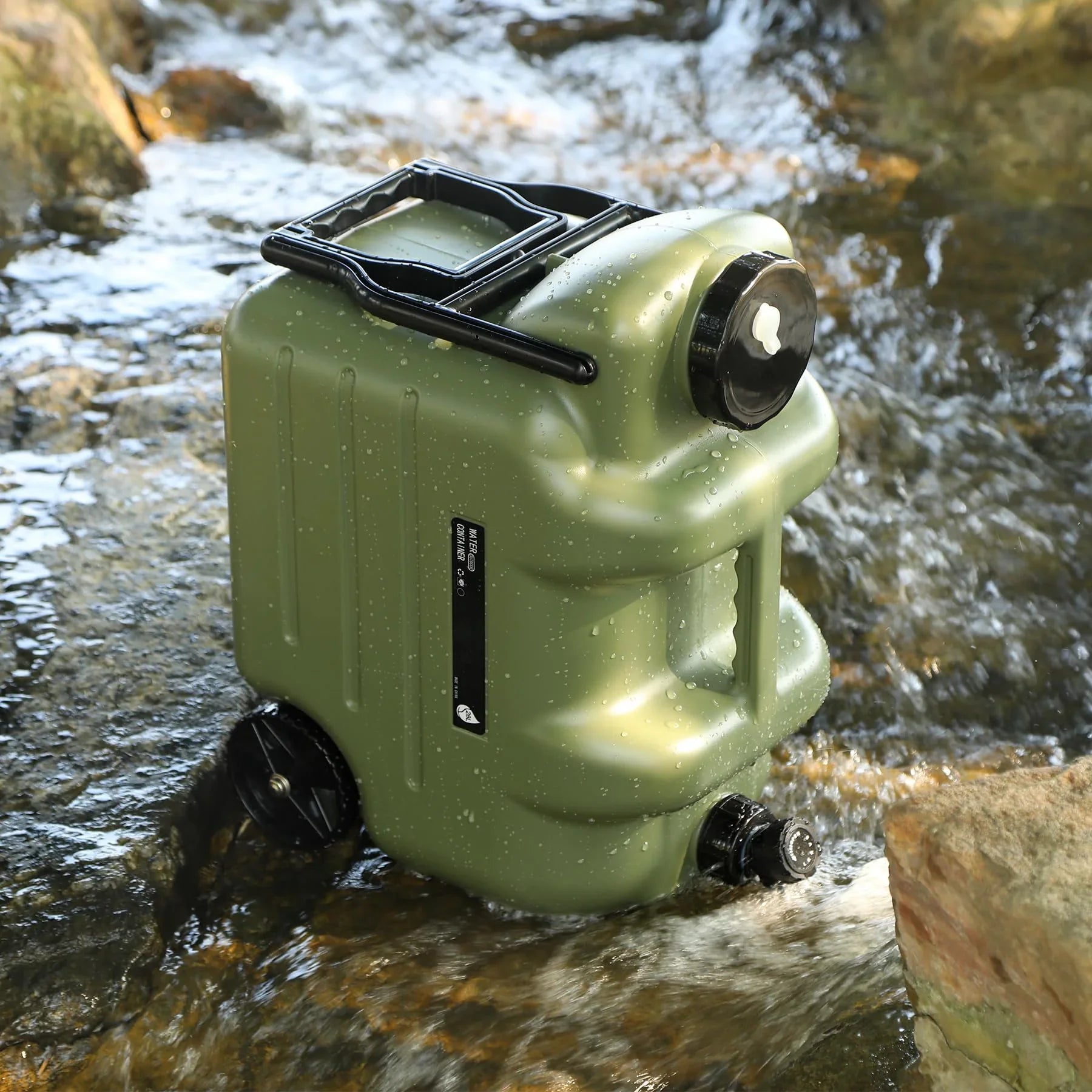 7.4 Gal Water Container with Wheels & Folding Handle