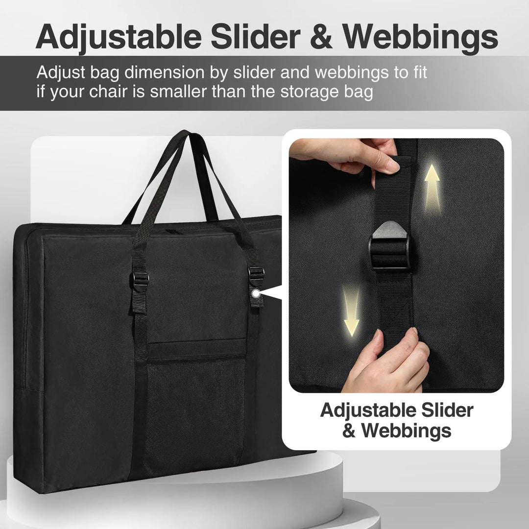 Folding Table Storage Bag, WaterProof Carry Bag with Handles for Folding Picnic Camping Card Table, Black 36" D x 5" W x 30" H