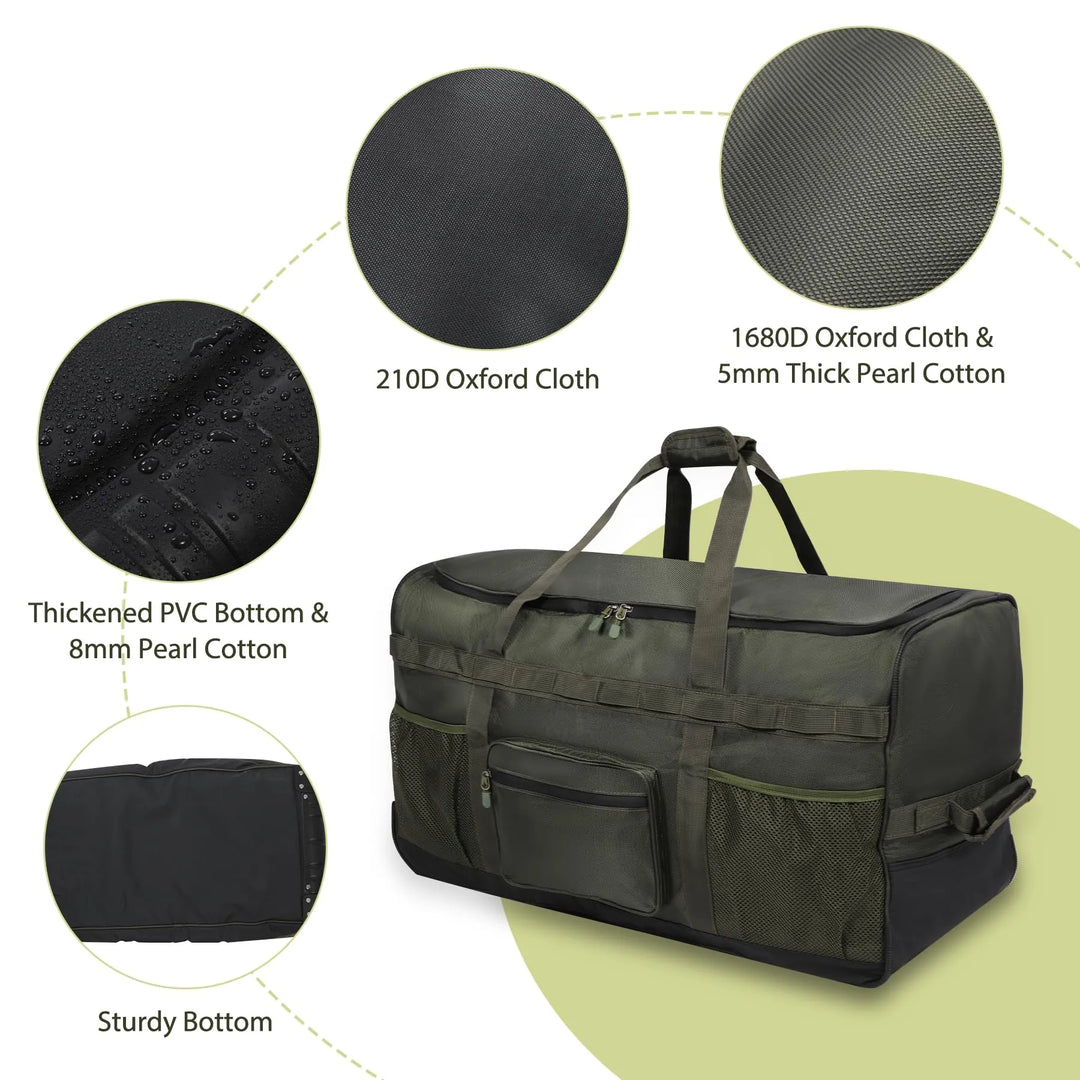 100 L Foldable Duffle Bag with Wheels, Large Travel Duffel Bag