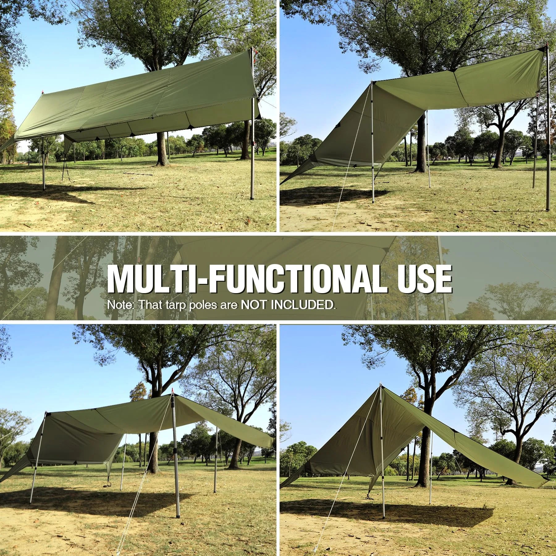 10x17ft Waterproof Camping Tarp - Redcamp
