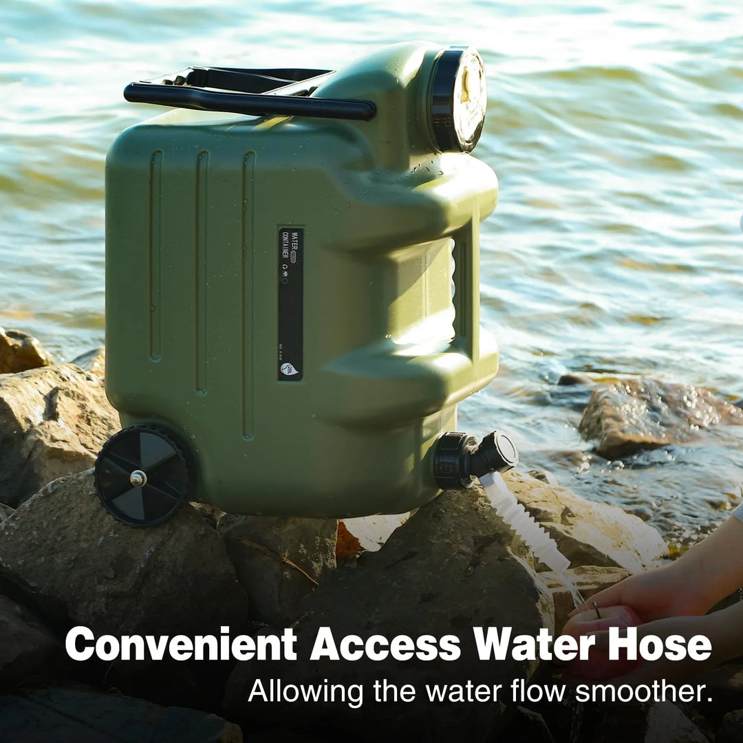 7.4 Gal Water Container with Wheels & Folding Handle