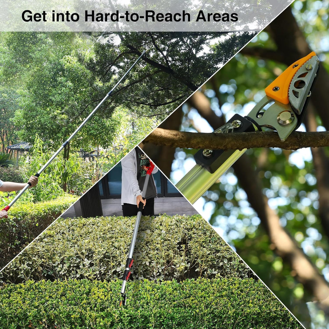 4.6-10ft Telescopic Tree Pruner with Cut & Hold Bypass Clippers