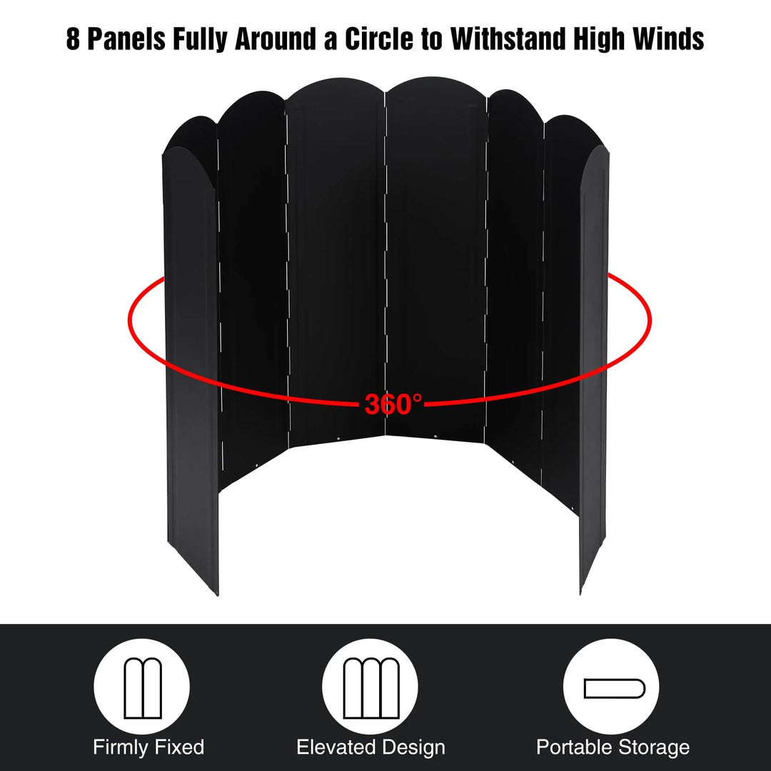Extra Tall 8-Plate Stove Windscreen