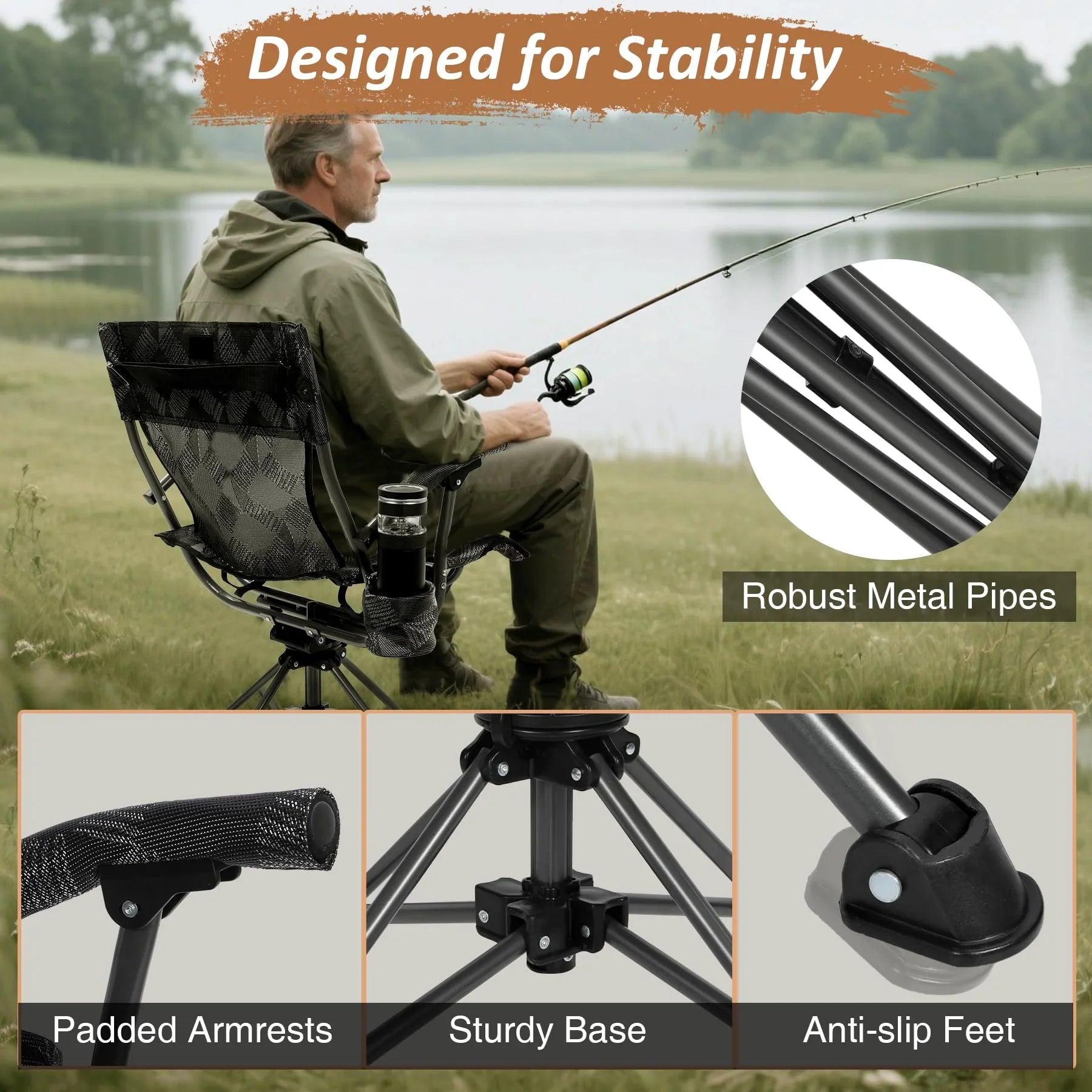 360° Swivel Hunting Chair for Blinds