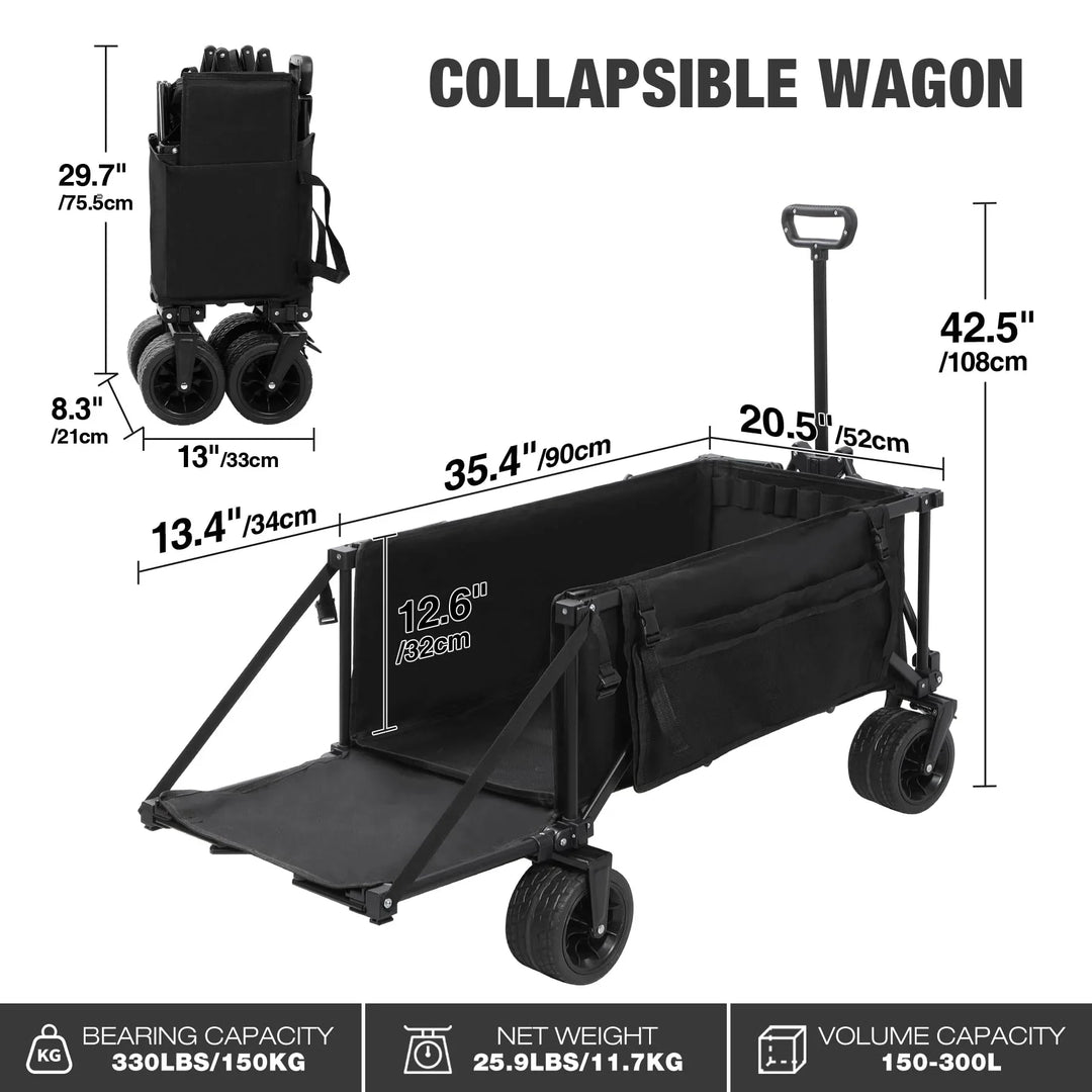 49" Extended Collapsible Fishing Cart with 6 Rod Holders