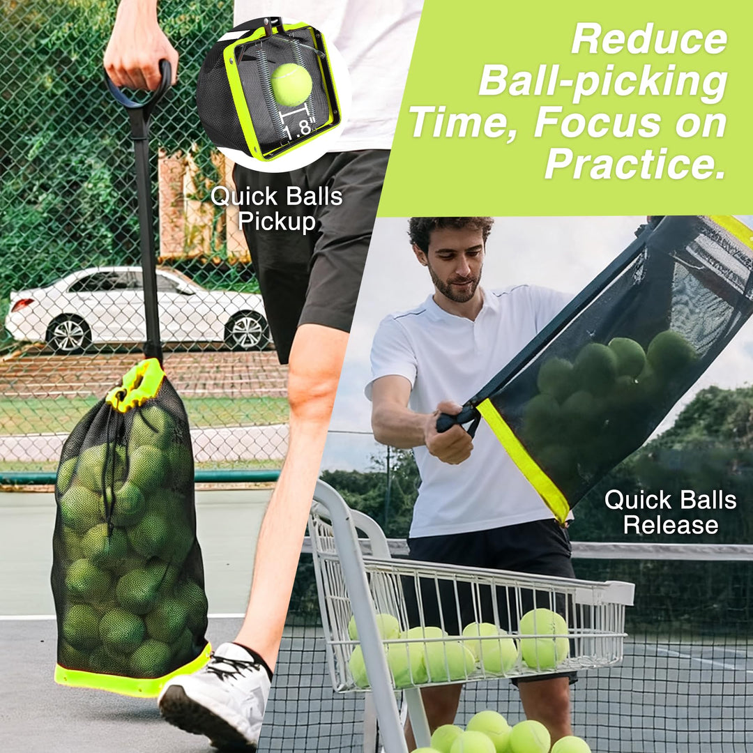 Tennis & Pickleball Ball Hopper – Green Black