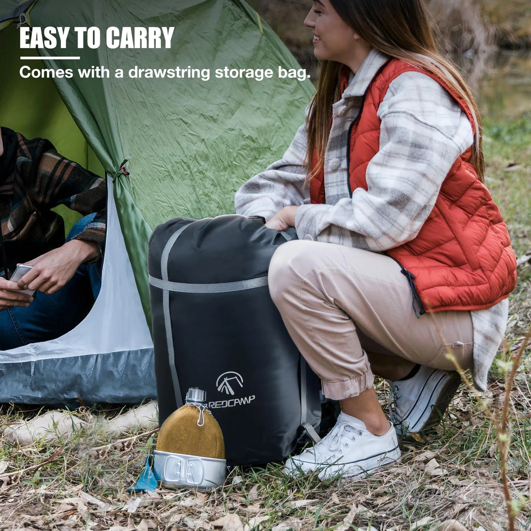 Extra-Wide Cotton Flannel Sleeping Bag for Adult Camping