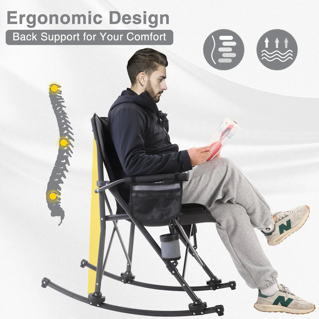 Oversized Folding Camping Chair for Adults Heavy Duty 250/300/330lb, Sturdy Steel Frame Outdoor Camp Chairs Portable Lawn Chair with High Back and Cup Holder