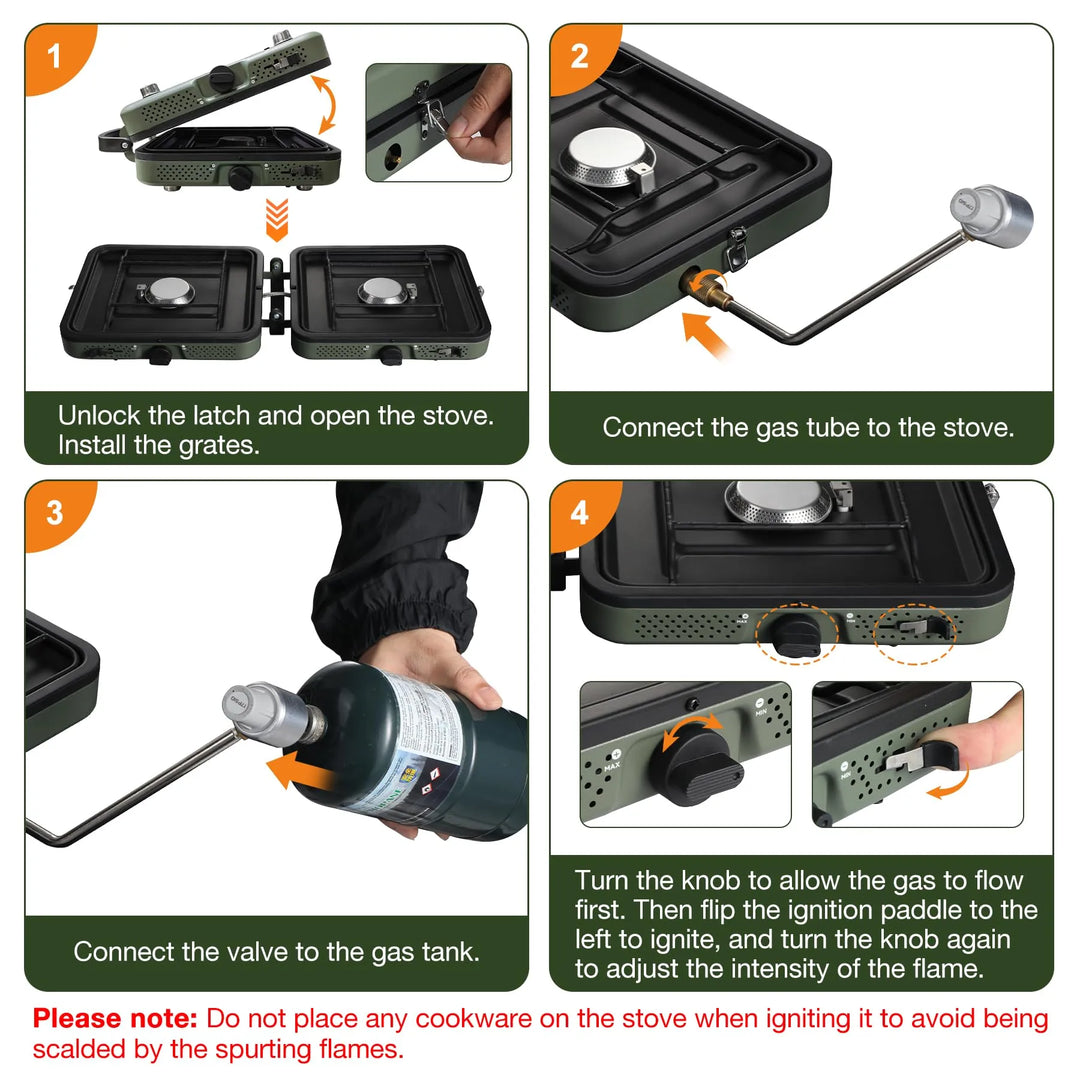 2 Burner Propane Camping Stove - Redcamp