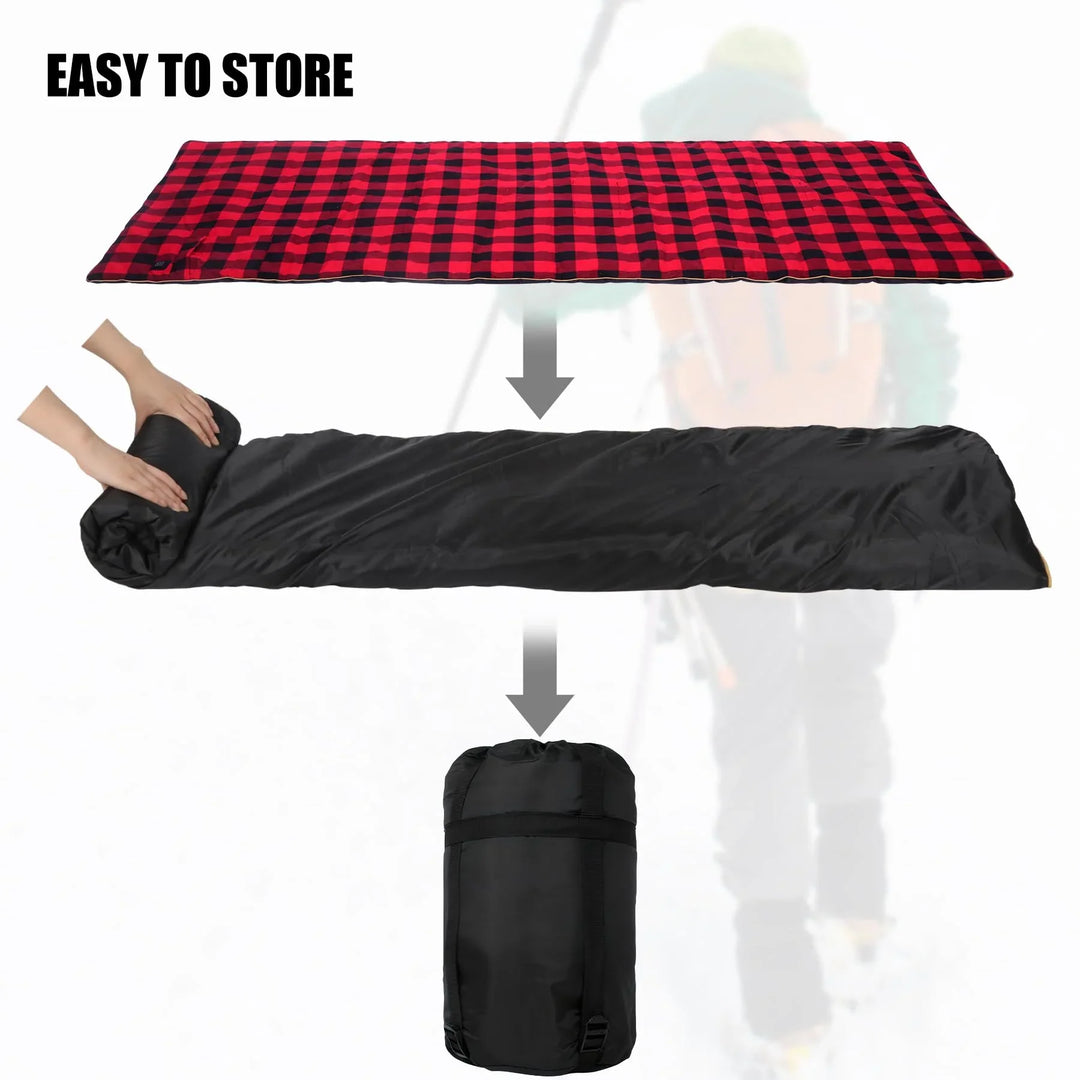 Heated Sleeping Bag Pad, Heated Sleeping Bag Liner, 5 Heating Zones, 3 Adjustable Heat Settings USB Heating Pad for Cold Weather Camping Backpacking or Hiking, Red
