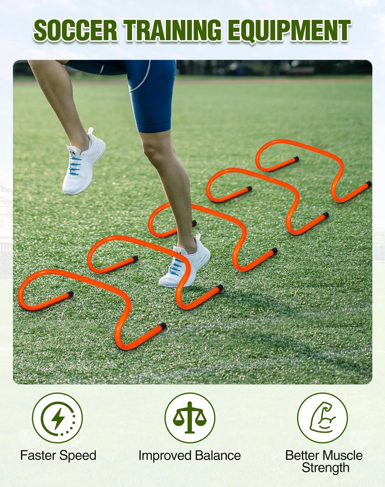 Adjustable Agility Hurdles,4 Height Speed Training Hurdles, Portable Speed Training Equipment with Carry Bag for for Athletes,Kids,Soccer,Basketball