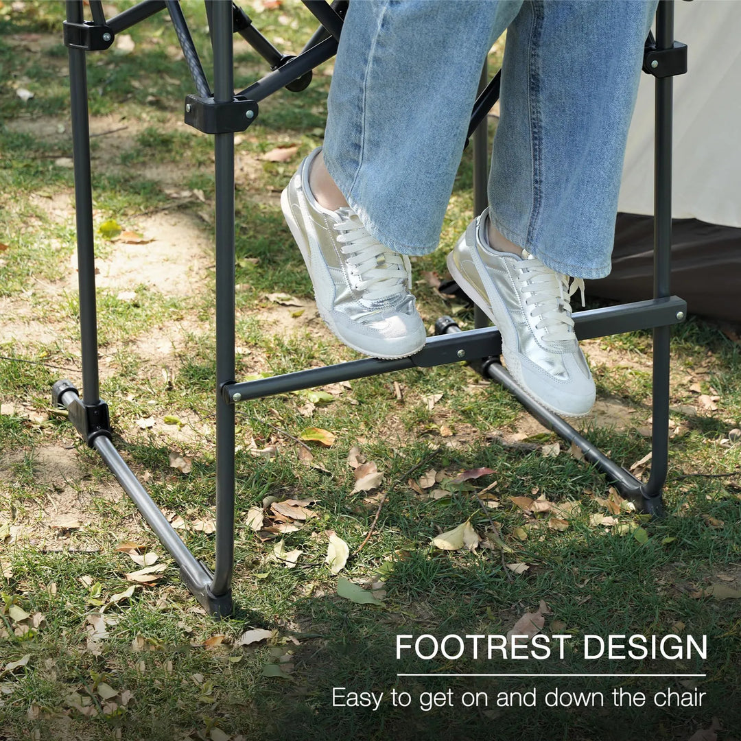 Chaise pliante extra haute, chaises de réalisateur pliables à hauteur de bar pour adultes avec dossier haut et accoudoirs rigides, supportant 330 lb