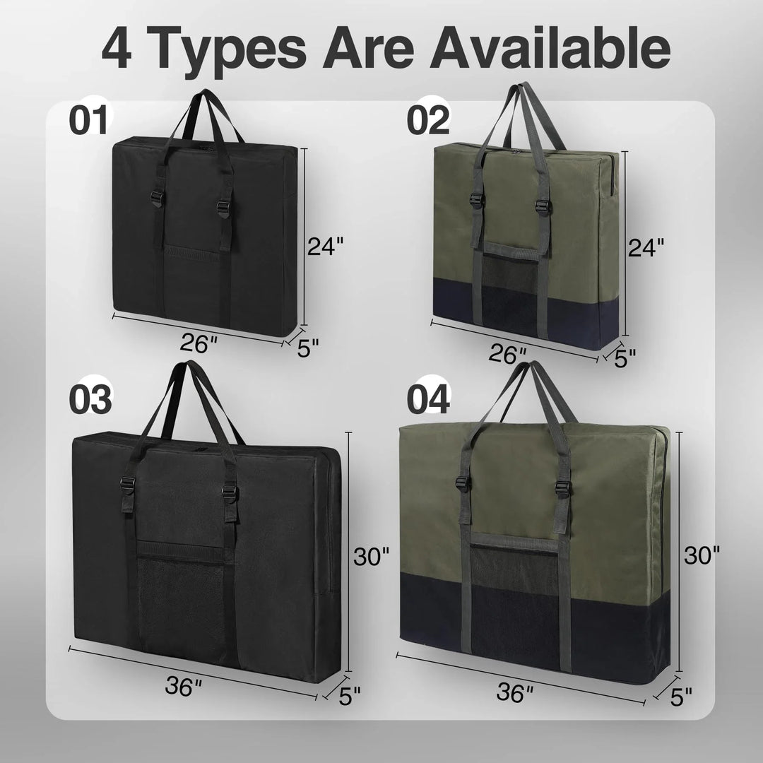 Folding Table Storage Bag, WaterProof Carry Bag with Handles for Folding Picnic Camping Card Table, Black 36" D x 5" W x 30" H
