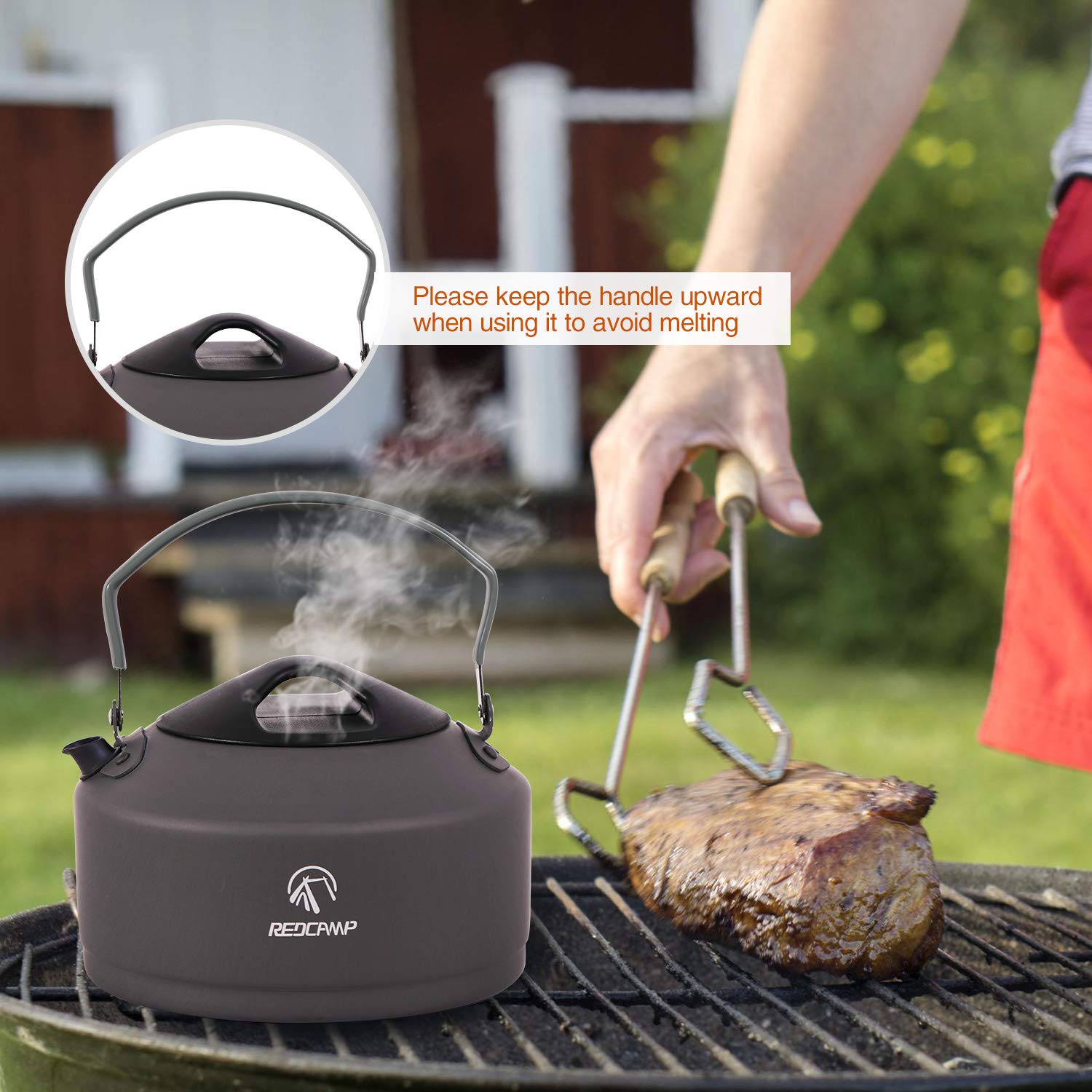REDCAMP Aluminum Outdoor Camping Kettle with Carrying Bag