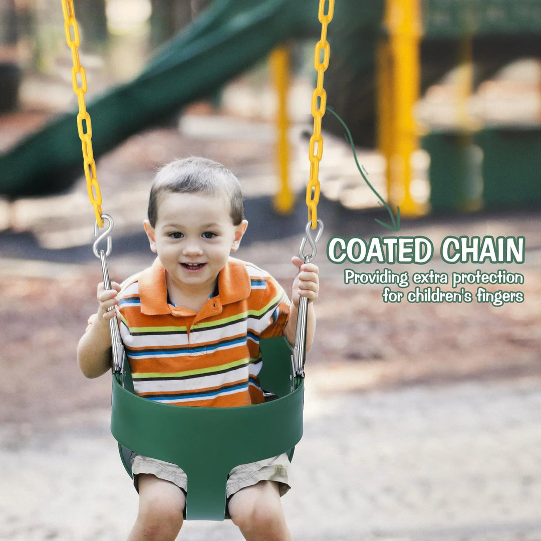 3-in-1 Backyard Swing Set Combo with Belt, Bucket, and Trapeze
